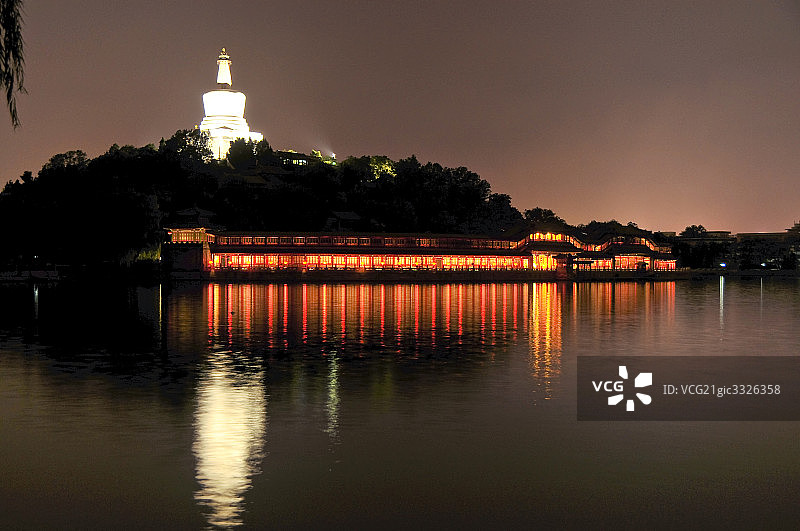 北海公园，夜景图片素材