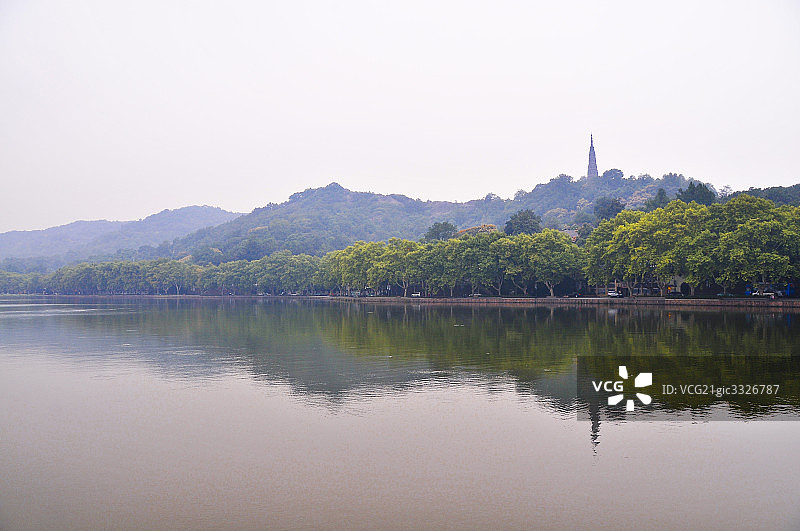 中国浙江杭州，西湖美景图片素材