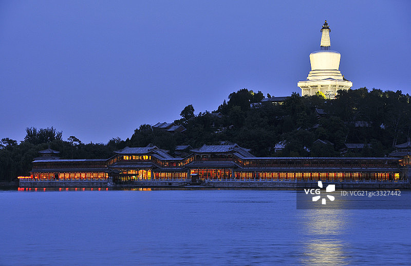北海公园，夜景图片素材