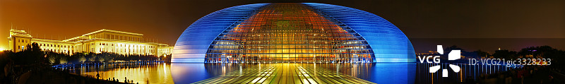 北京国家大剧院夜景图片素材