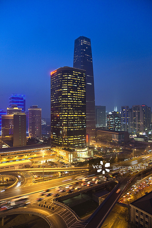 中国北京中央商务区夜景图片素材