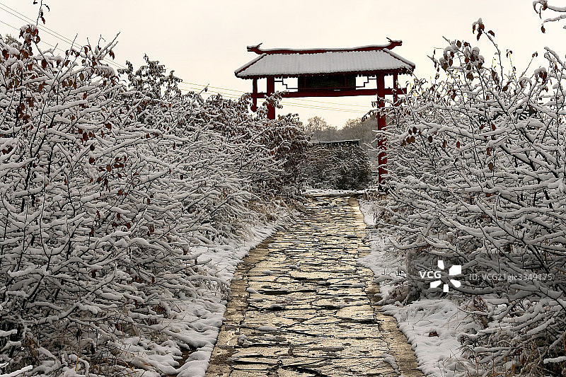 坝上雪景图片素材