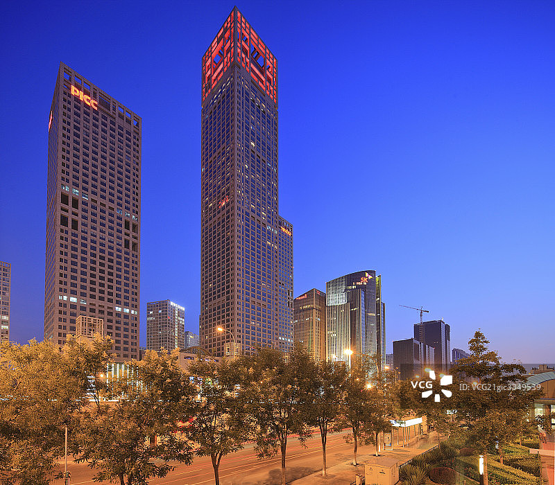 北京CBD夜景图片素材