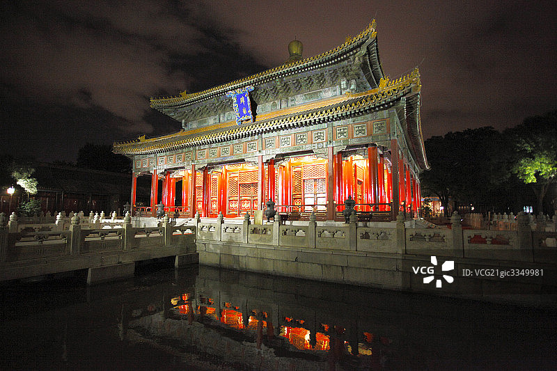 北京国子监夜景图片素材