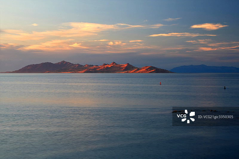 Sunset Over Great Salt Lake, Utah图片素材