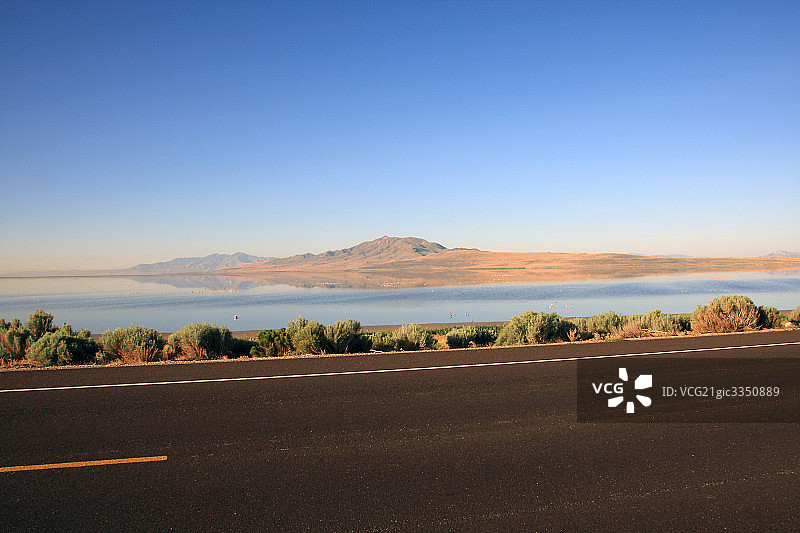 Sunset Over Great Salt Lake, Utah图片素材