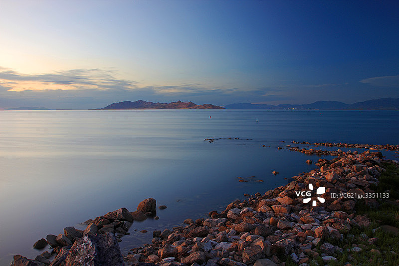 Sunset Over Great Salt Lake, Utah图片素材