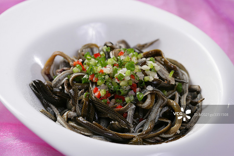 中国菜响油鳝丝图片素材