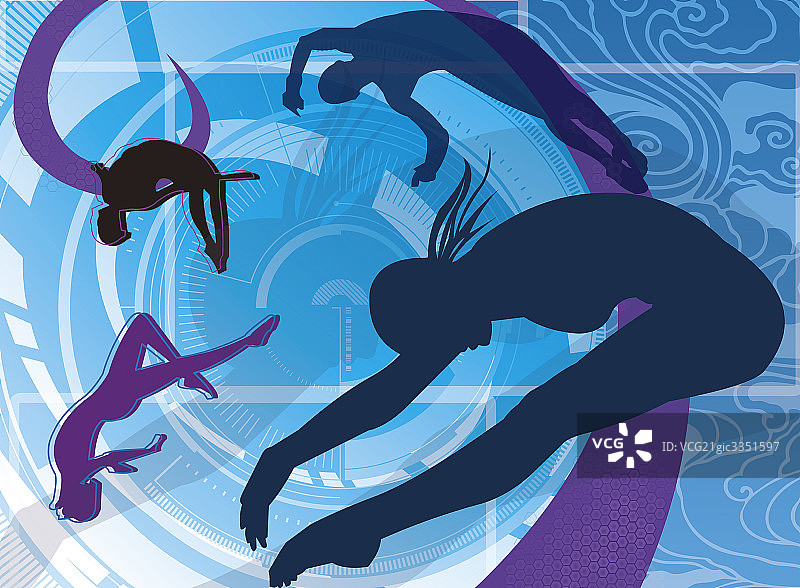 跳水运动插画图片素材