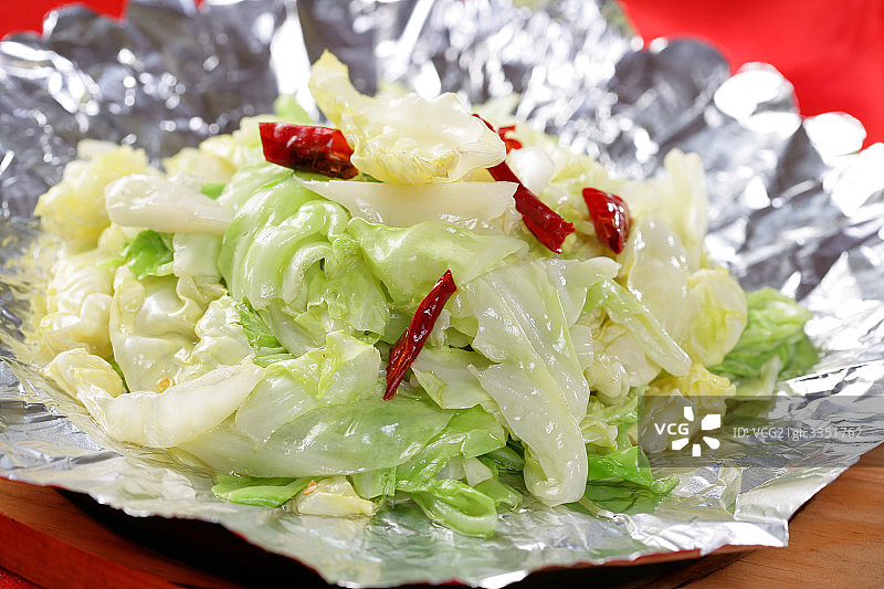 中国菜炝炒圆白菜图片素材