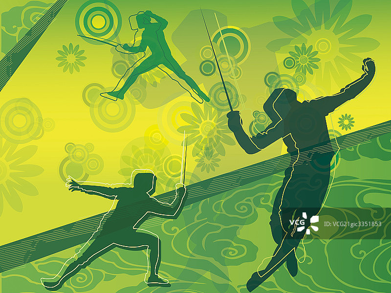 击剑项目运动插画图片素材