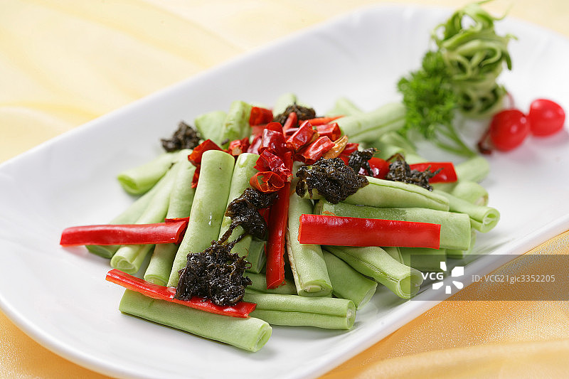 中国菜干煸四季豆图片素材