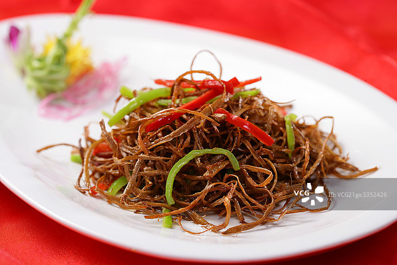 中国菜香爆茶树菇图片素材