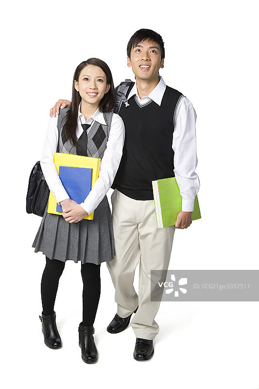 男女大学生肖像图片素材
