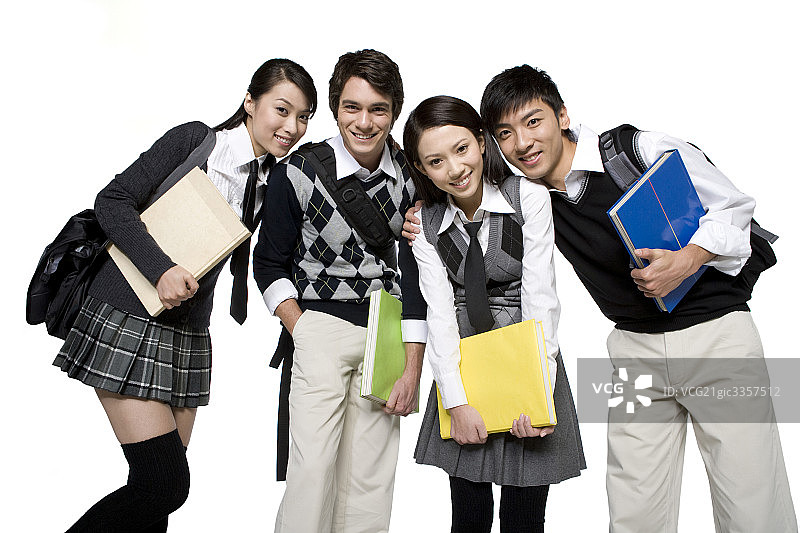 一群大学生肖像图片素材