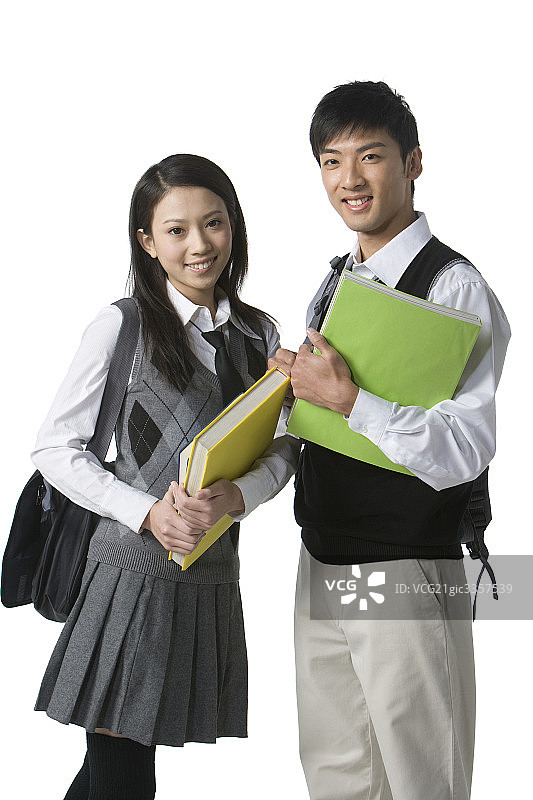 男女大学生肖像图片素材