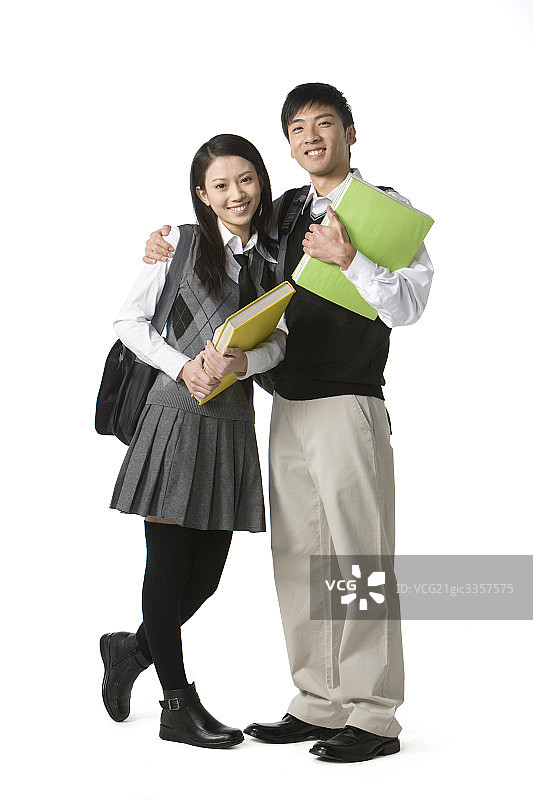 男女大学生肖像图片素材