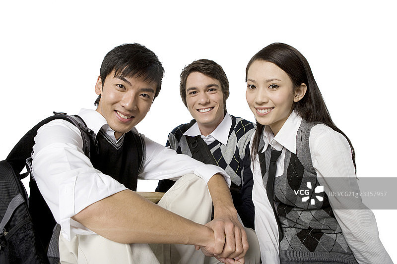 男女大学生肖像图片素材