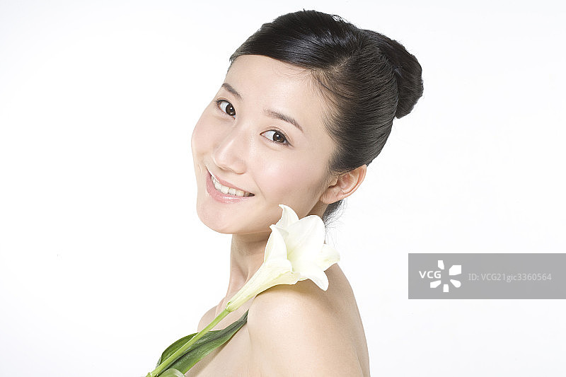 花与美女图片素材