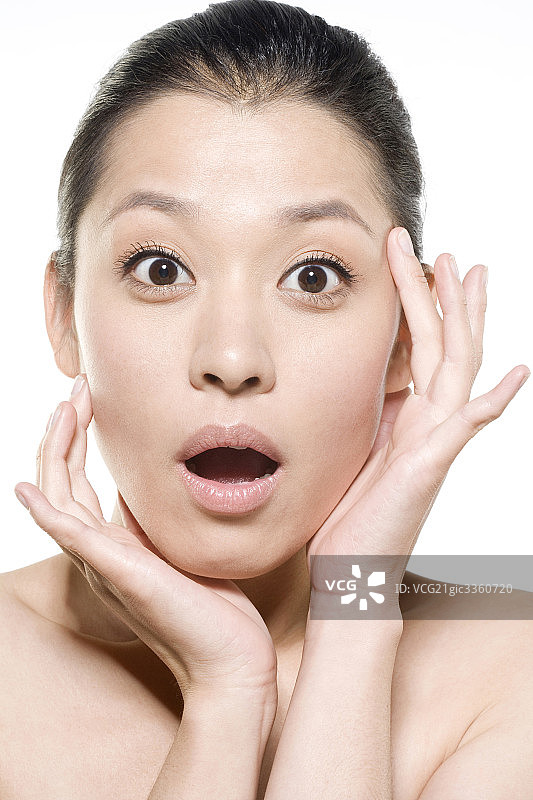 惊讶看镜头图片素材