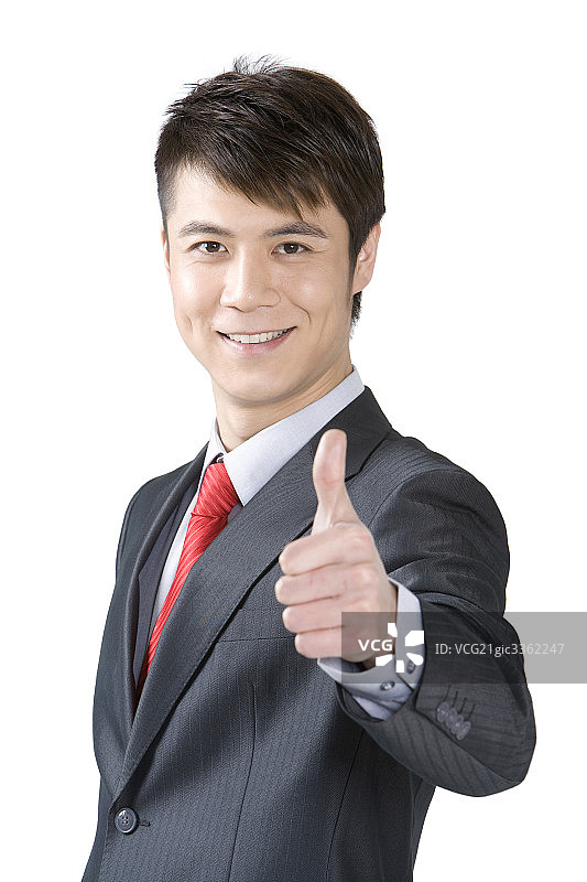 商务男士竖起大拇指图片素材