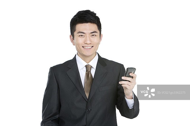 商务男士手拿手机图片素材