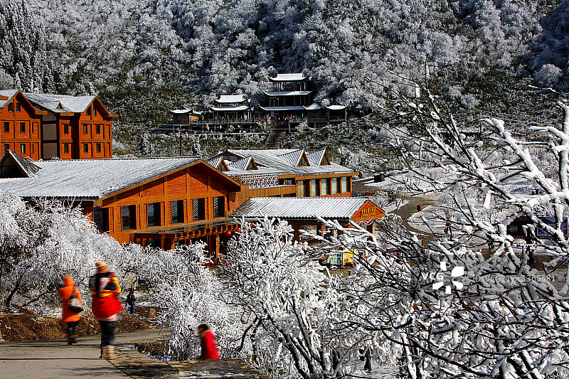 重庆金佛山雪景图片素材