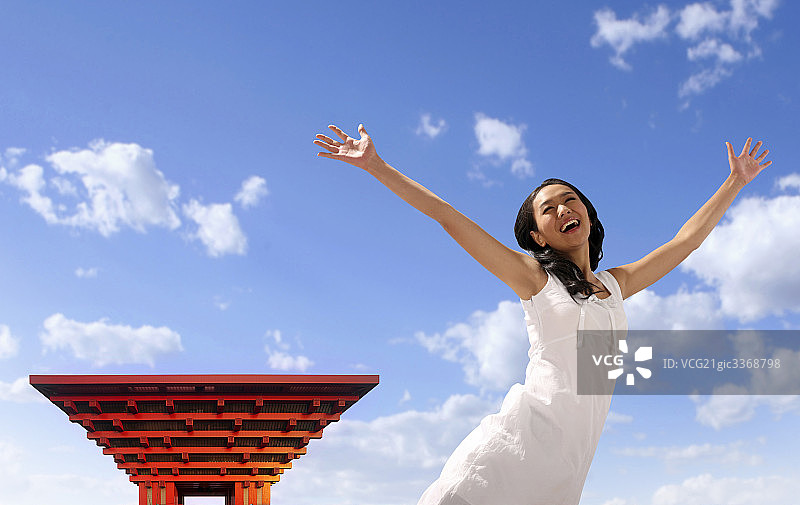上海世博会建筑合成片图片素材