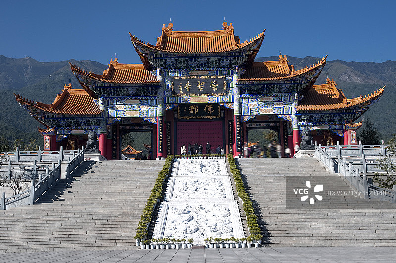 云南大理崇圣寺正面图片素材