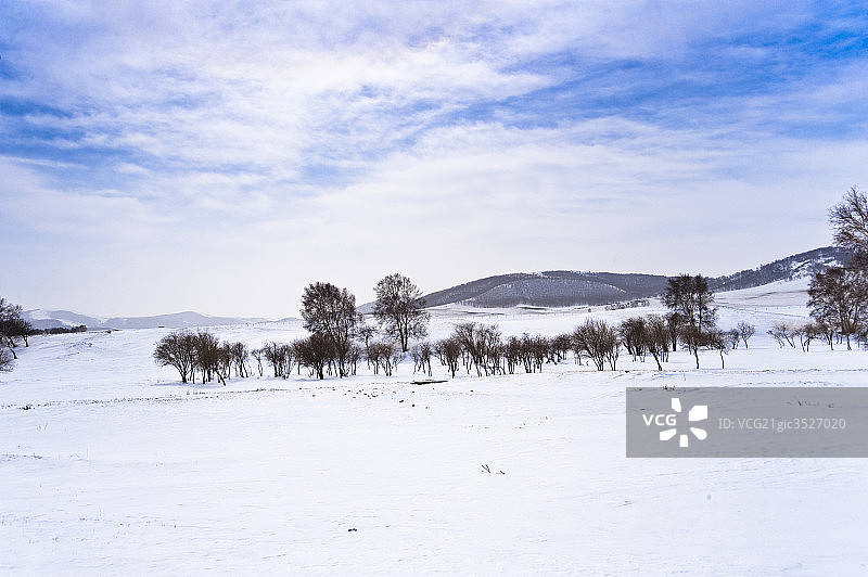 坝上雪景图片素材