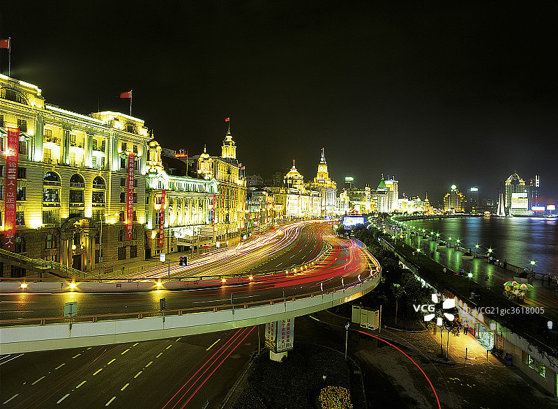 中国上海夜景图片素材