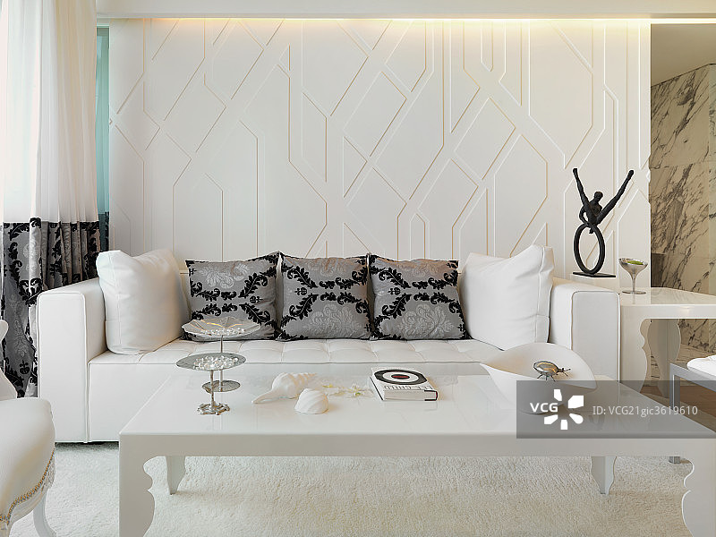 白色风格的客厅图片素材