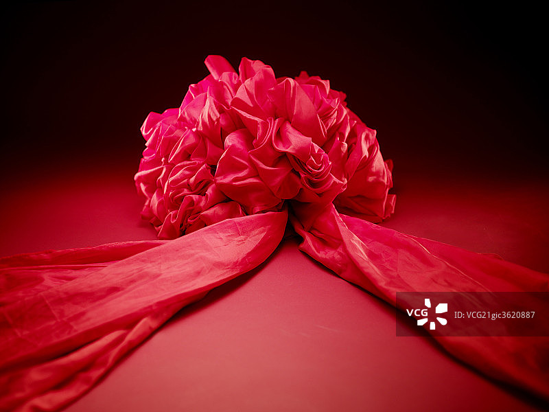 中国传统静物红绸花图片素材