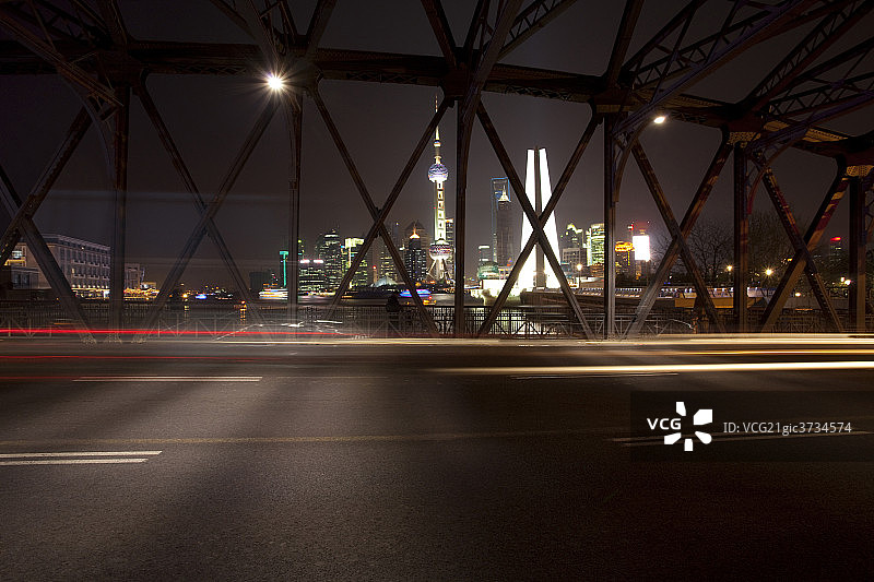 上海外滩外白渡桥夜景图片素材