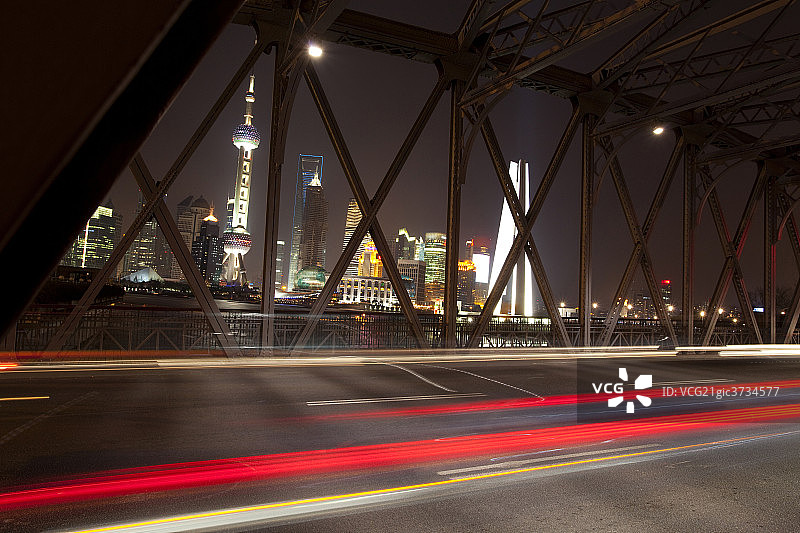 上海外滩外白渡桥夜景图片素材