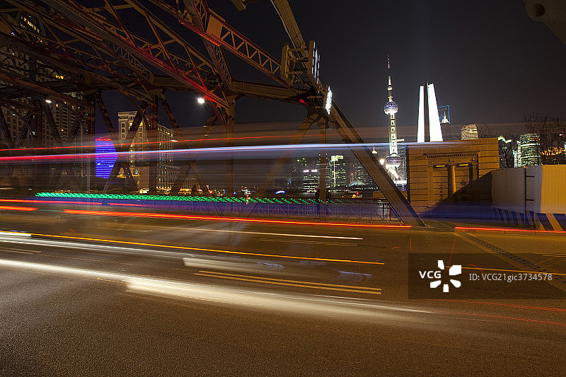 上海外滩外白渡桥夜景图片素材