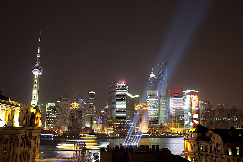 上海外滩夜景图片素材