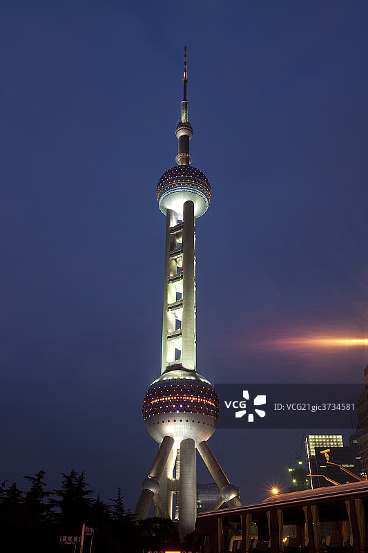 上海明珠塔夜景图片素材