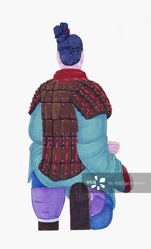 兵马俑彩画图片素材