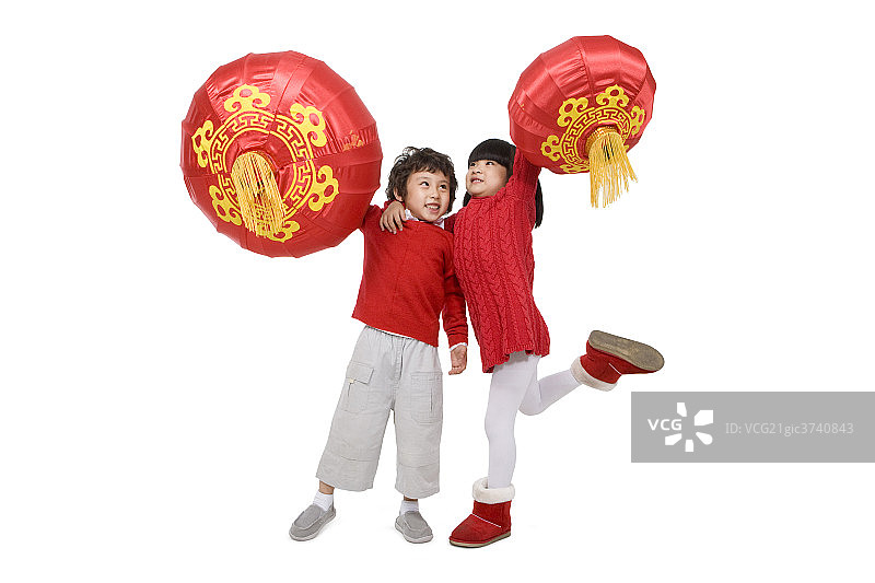 儿童过新年图片素材