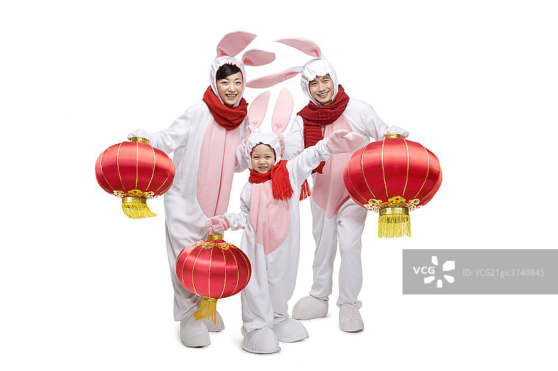 快乐家庭过兔年图片素材