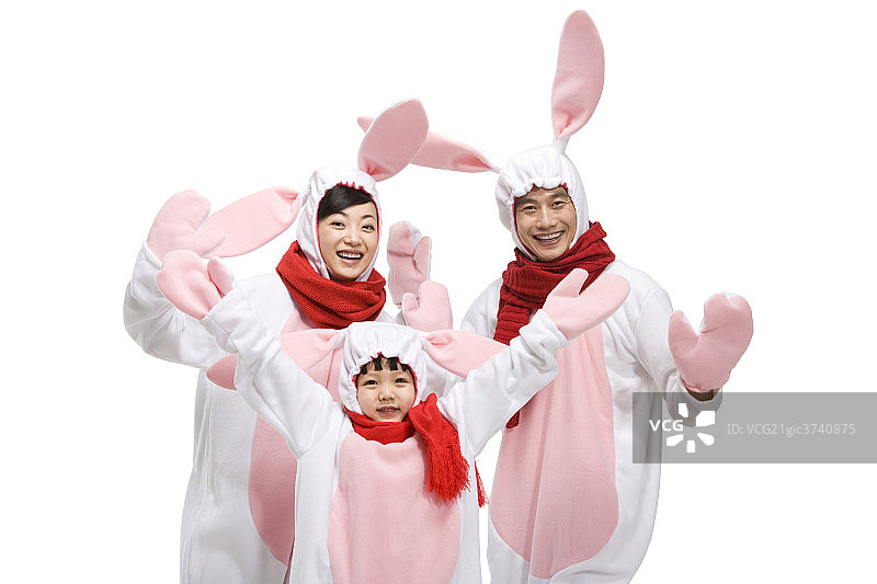 快乐家庭过兔年图片素材