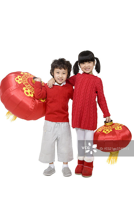 儿童过新年图片素材
