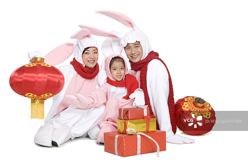 快乐家庭过兔年图片素材