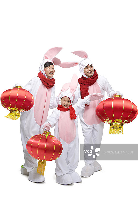 快乐家庭过兔年图片素材