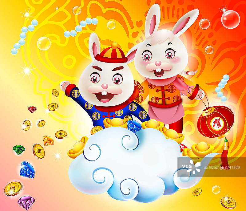 插画兔子图片素材
