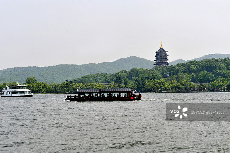 浙江省杭州西湖雷峰塔图片素材