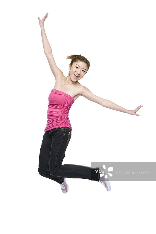 充满活力的年轻女孩图片素材