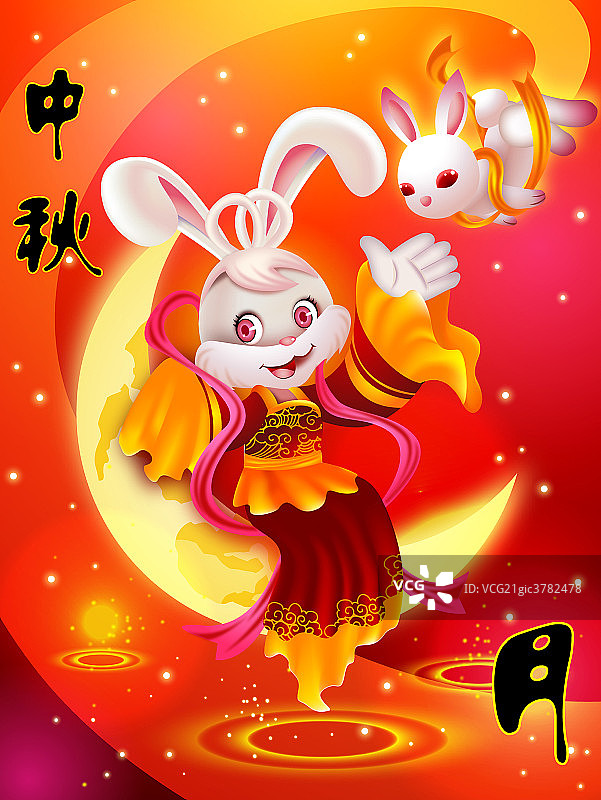 插图嫦娥兔子图片素材