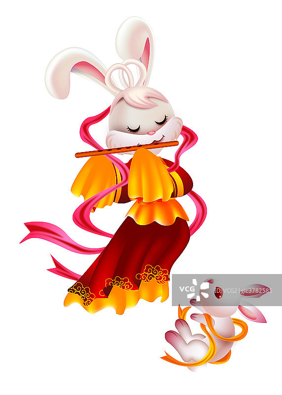 插图嫦娥兔子图片素材